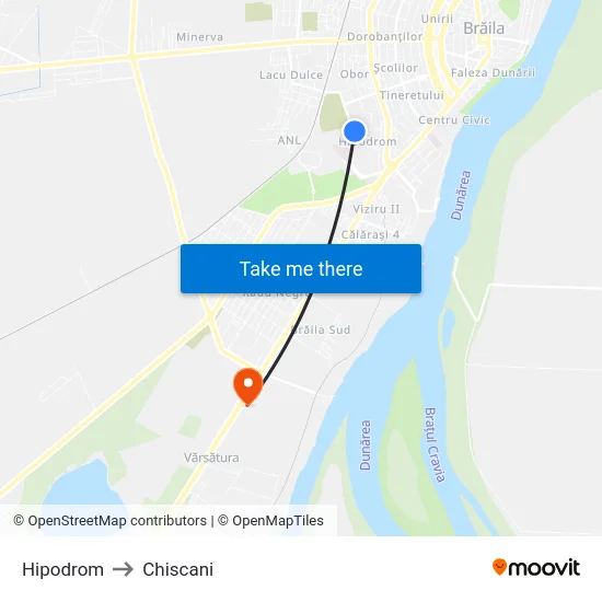 Hipodrom to Chiscani map
