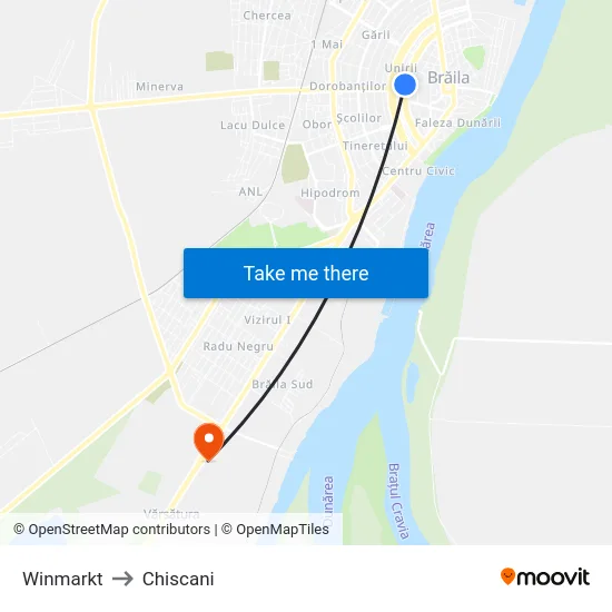 Winmarkt to Chiscani map