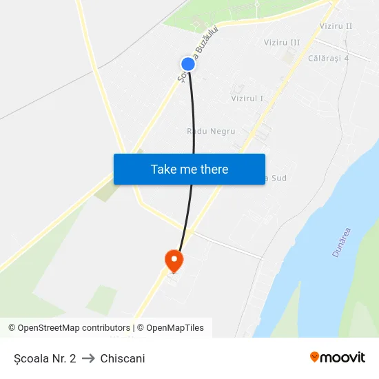 Școala Nr. 2 to Chiscani map