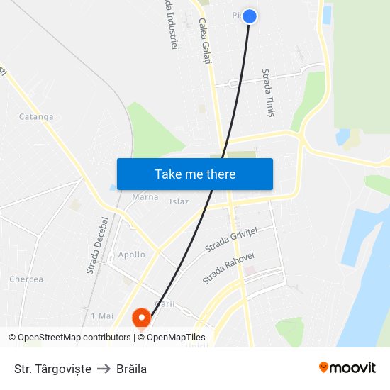 Str. Târgoviște to Brăila map