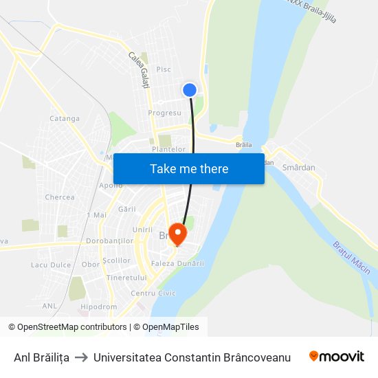 Anl Brăilița to Universitatea Constantin Brâncoveanu map
