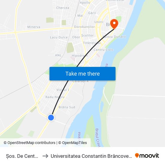 Șos. De Centură to Universitatea Constantin Brâncoveanu map