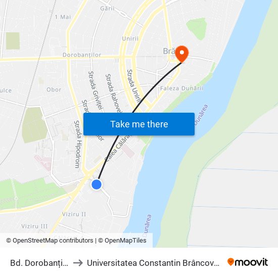 Bd. Dorobanților to Universitatea Constantin Brâncoveanu map
