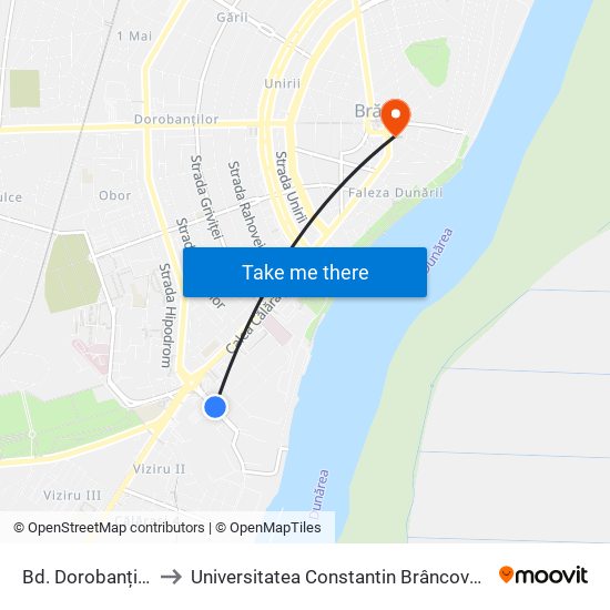 Bd. Dorobanților to Universitatea Constantin Brâncoveanu map