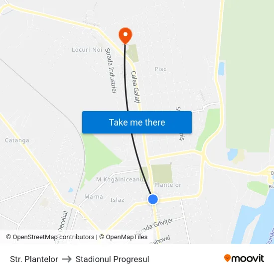 Str. Plantelor to Stadionul Progresul map