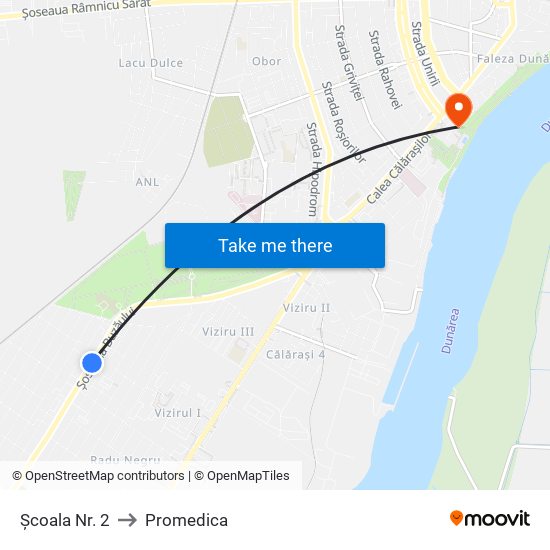 Școala Nr. 2 to Promedica map