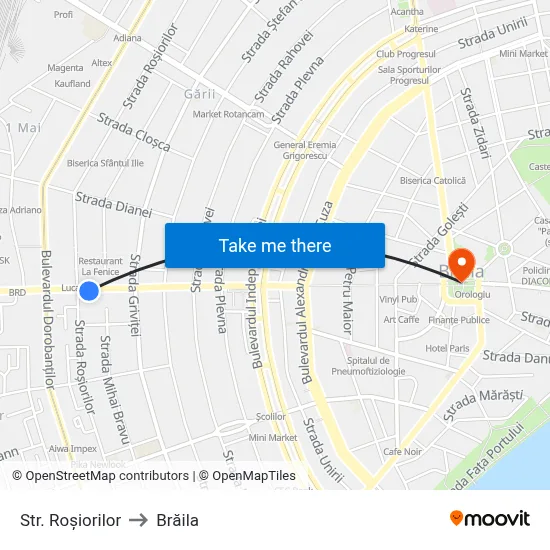 Str. Roșiorilor to Brăila map