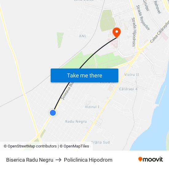 Biserica Radu Negru to Policlinica Hipodrom map