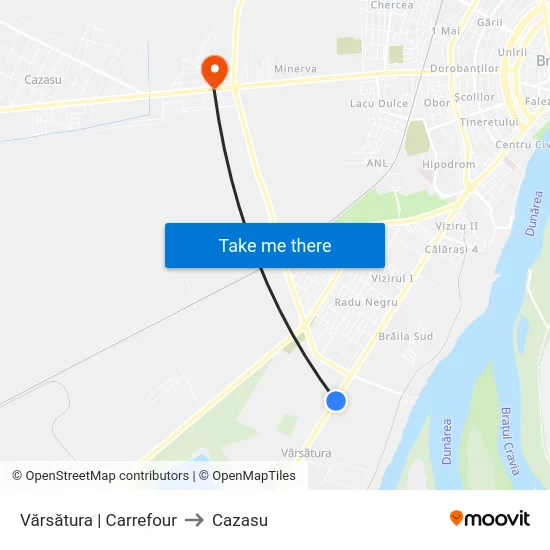 Vărsătura | Carrefour to Cazasu map