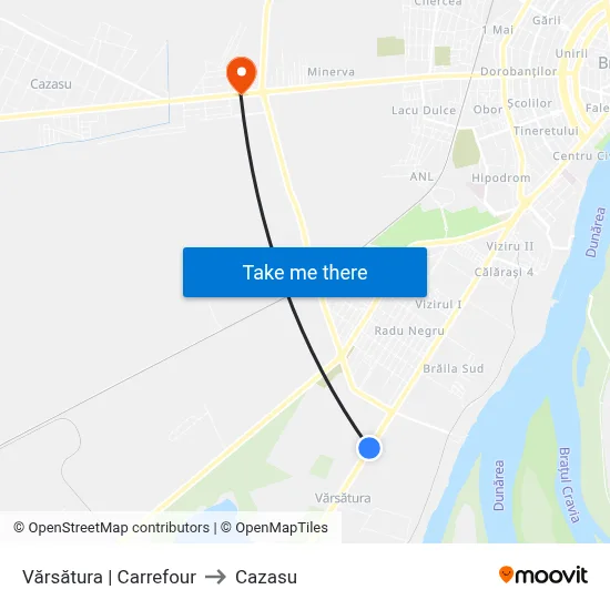 Vărsătura | Carrefour to Cazasu map
