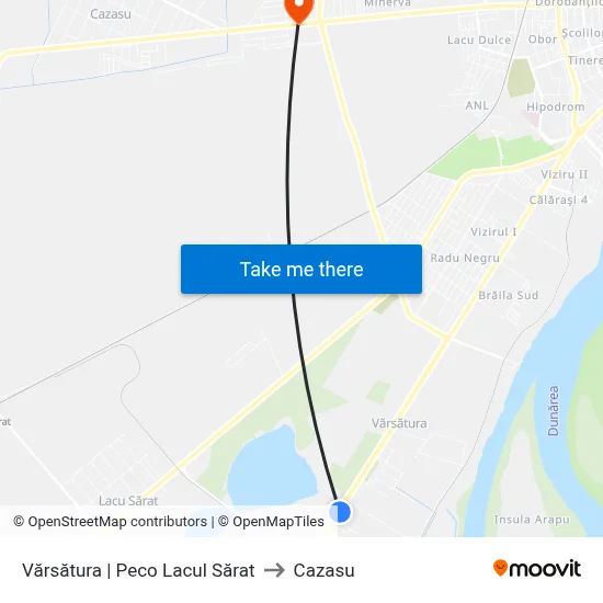 Vărsătura | Peco Lacul Sărat to Cazasu map