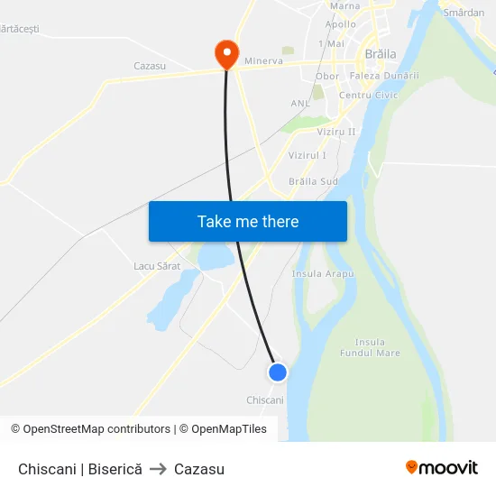 Chiscani | Biserică to Cazasu map