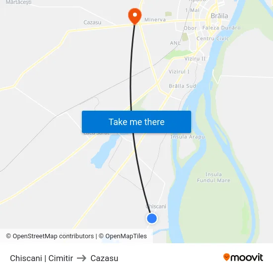 Chiscani | Cimitir to Cazasu map