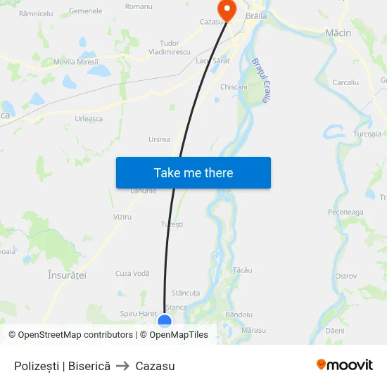 Polizești | Biserică to Cazasu map