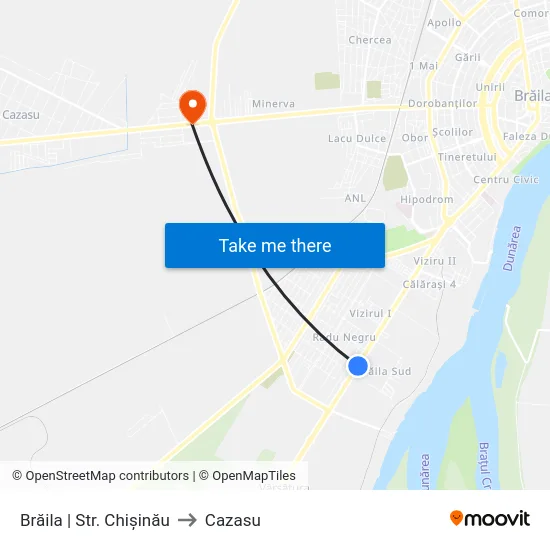 Brăila | Str. Chișinău to Cazasu map