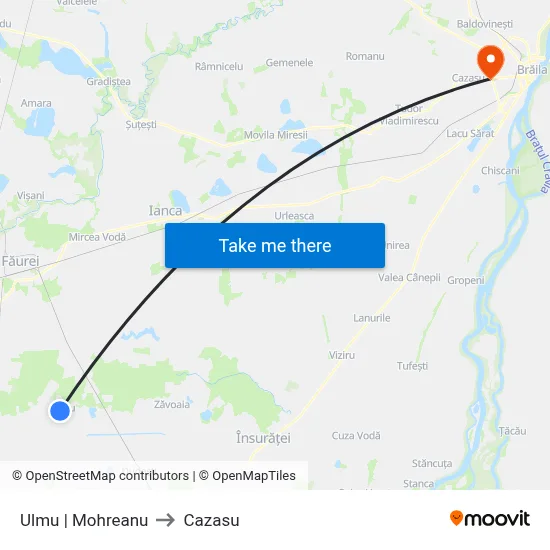 Ulmu | Mohreanu to Cazasu map