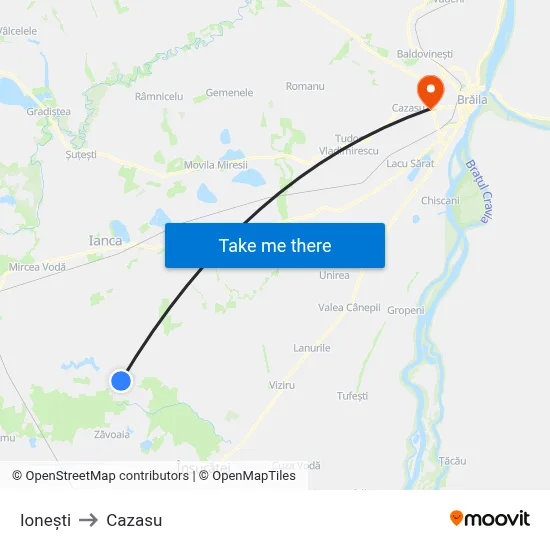 Ionești to Cazasu map