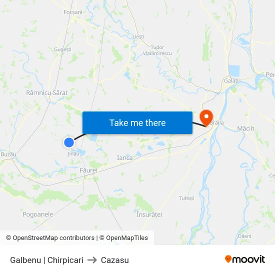 Galbenu | Chirpicari to Cazasu map