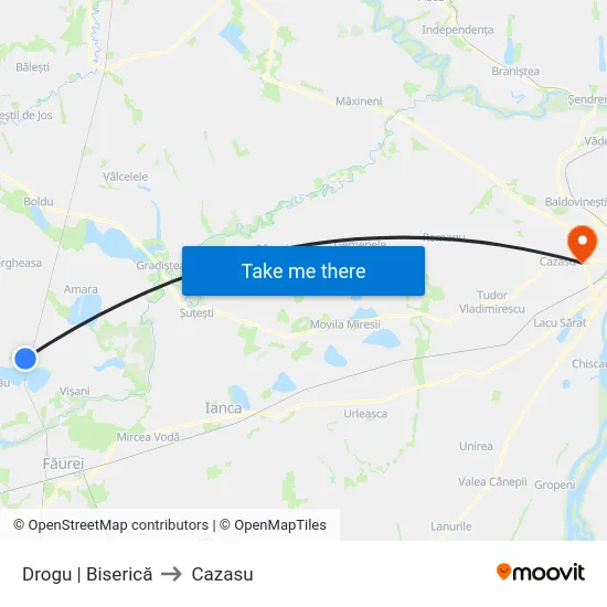 Drogu | Biserică to Cazasu map
