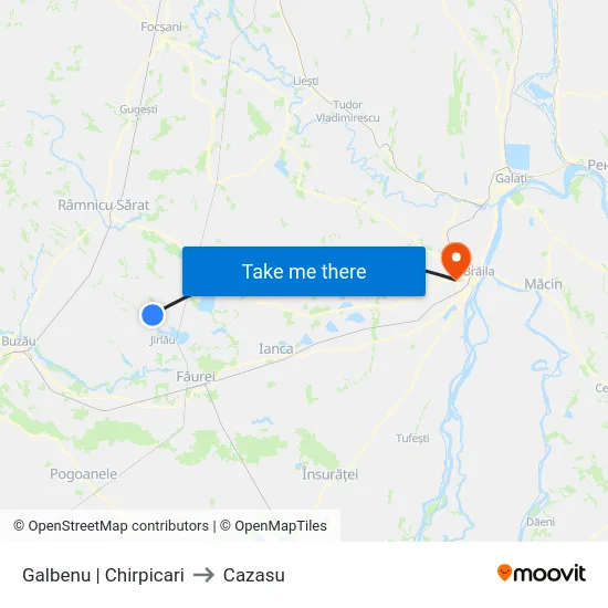 Galbenu | Chirpicari to Cazasu map