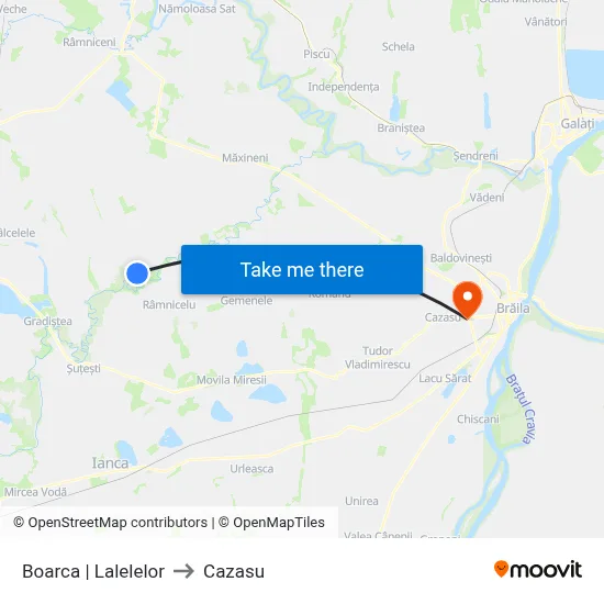 Boarca | Lalelelor to Cazasu map