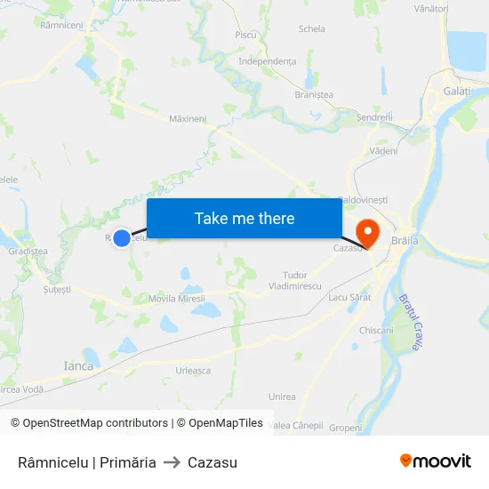 Râmnicelu | Primăria to Cazasu map