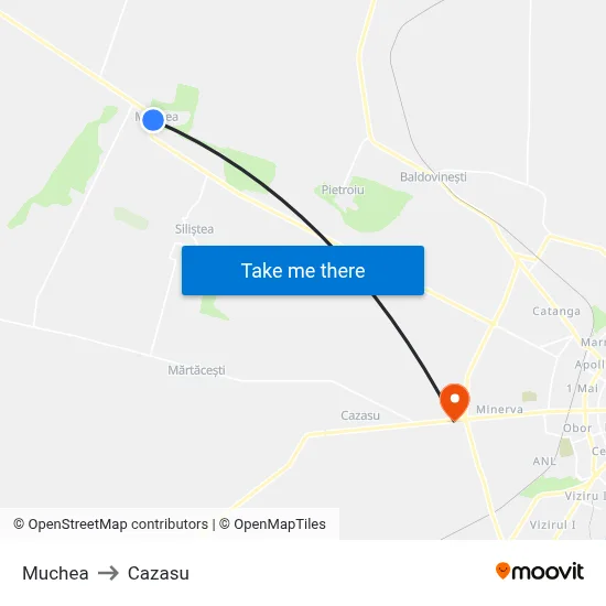 Muchea to Cazasu map