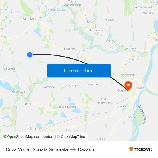 Cuza Vodă | Școala Generală to Cazasu map