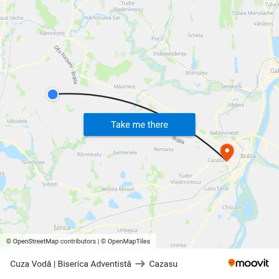 Cuza Vodă | Biserica Adventistă to Cazasu map