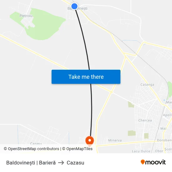 Baldovinești | Barieră to Cazasu map