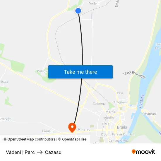 Vădeni | Parc to Cazasu map