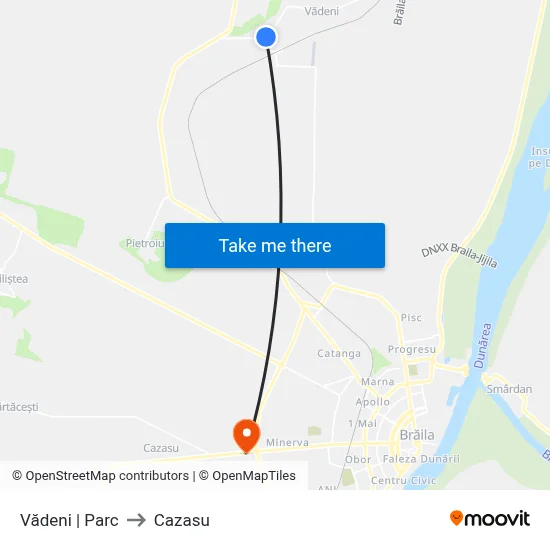 Vădeni | Parc to Cazasu map