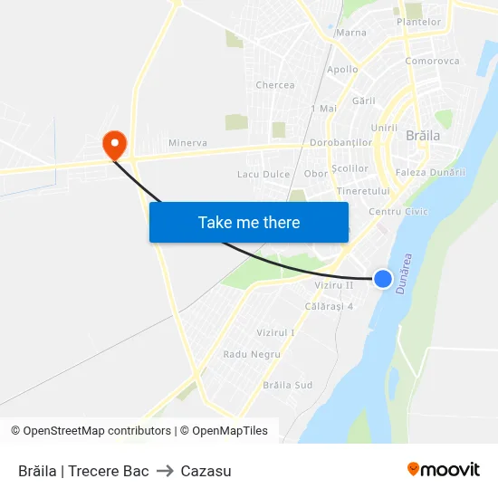 Brăila | Trecere Bac to Cazasu map