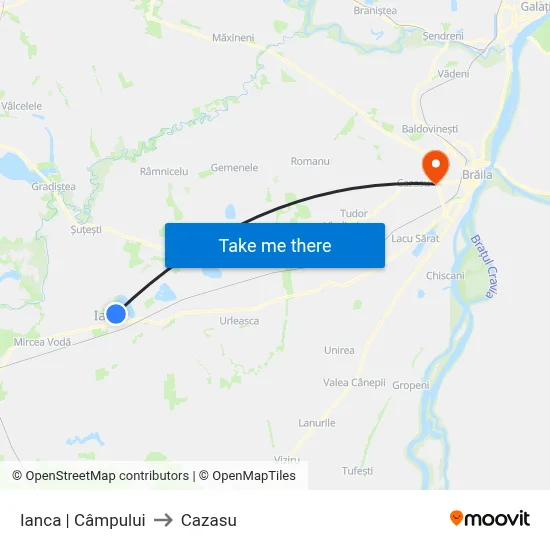 Ianca | Câmpului to Cazasu map