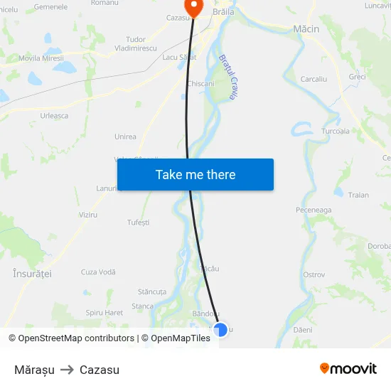 Mărașu to Cazasu map