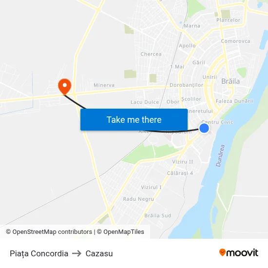 Piața Concordia to Cazasu map