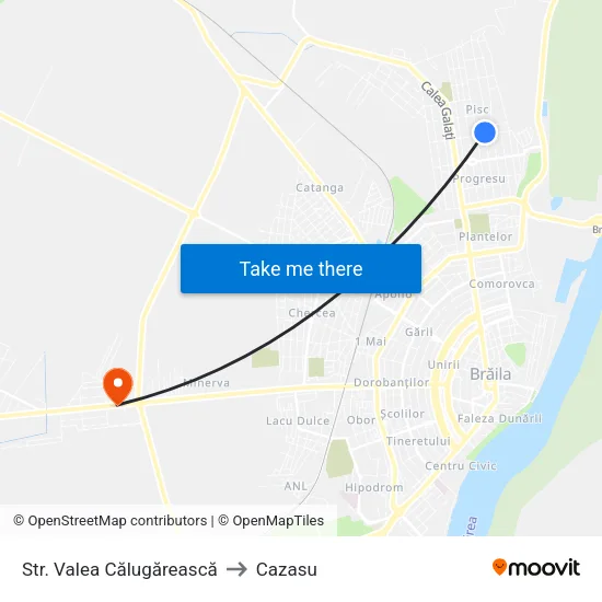 Str. Valea Călugărească to Cazasu map