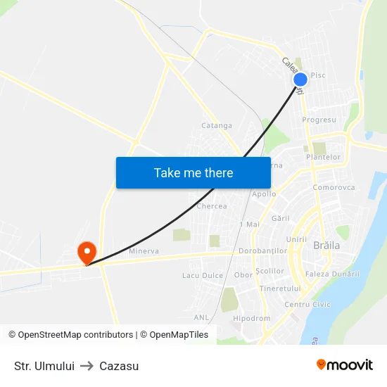Str. Ulmului to Cazasu map