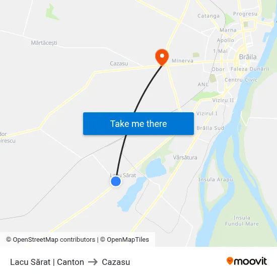 Lacu Sărat | Canton to Cazasu map