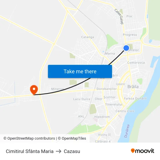 Cimitirul Sfânta Maria to Cazasu map
