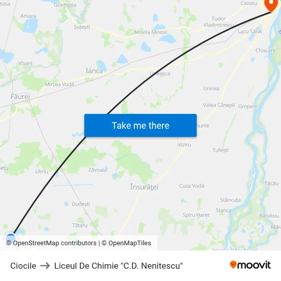 Ciocile to Liceul De Chimie "C.D. Nenitescu" map