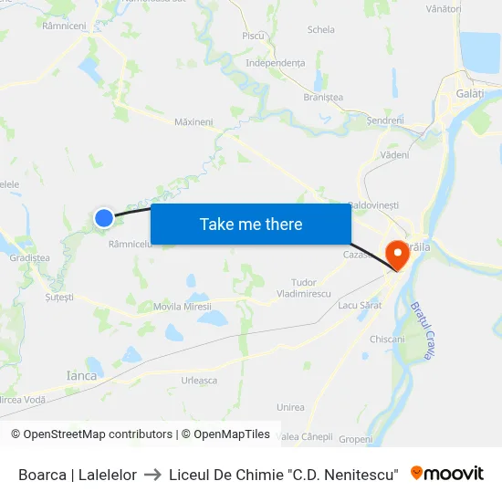 Boarca | Lalelelor to Liceul De Chimie "C.D. Nenitescu" map