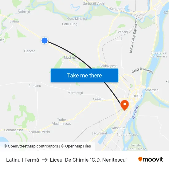 Latinu | Fermă to Liceul De Chimie "C.D. Nenitescu" map