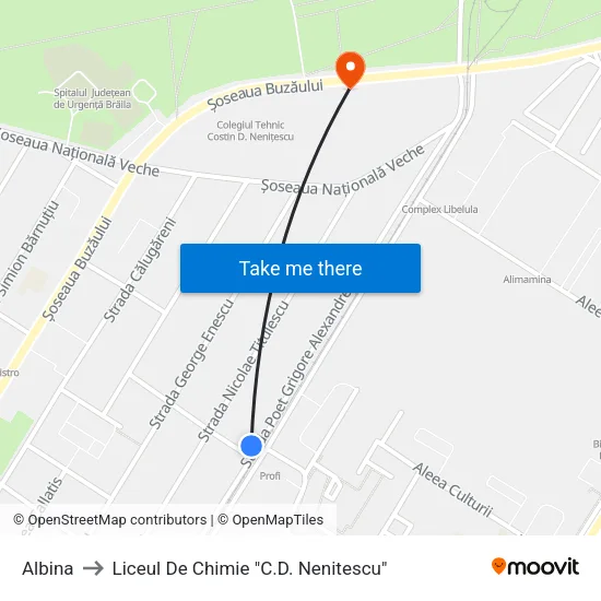 Albina to Liceul De Chimie "C.D. Nenitescu" map