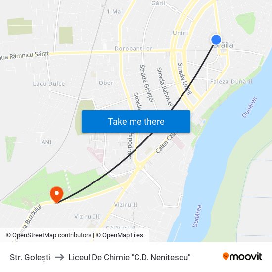 Str. Golești to Liceul De Chimie "C.D. Nenitescu" map