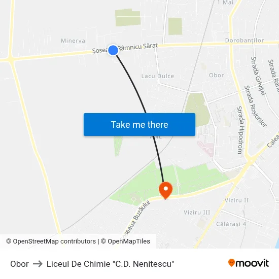 Obor to Liceul De Chimie "C.D. Nenitescu" map