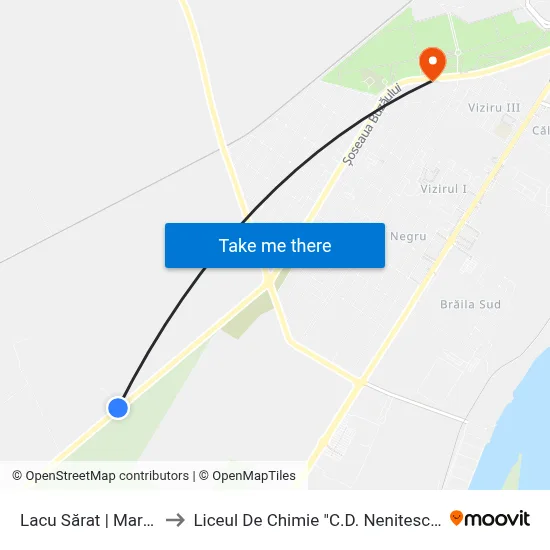 Lacu Sărat | Marex to Liceul De Chimie "C.D. Nenitescu" map