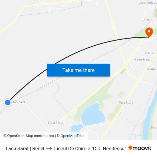 Lacu Sărat | Renel to Liceul De Chimie "C.D. Nenitescu" map
