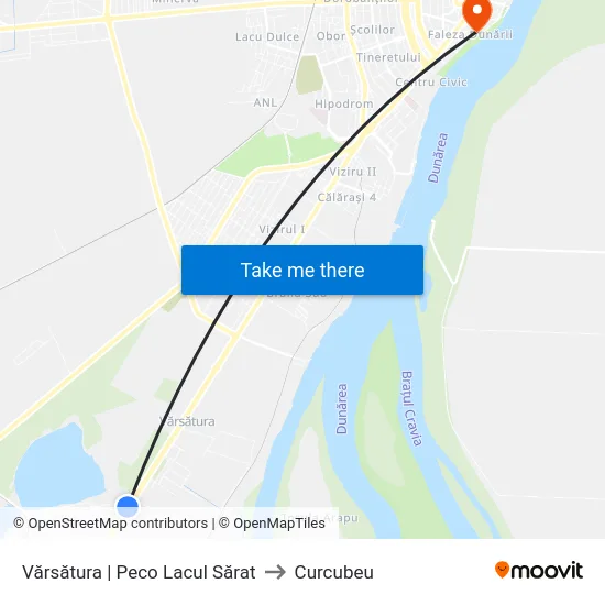 Vărsătura | Peco Lacul Sărat to Curcubeu map