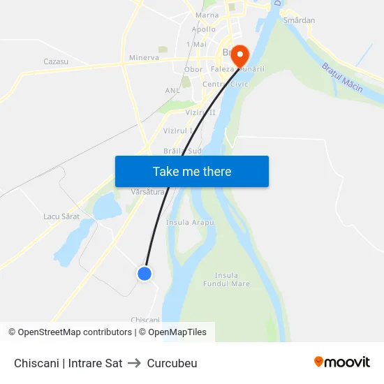 Chiscani | Intrare Sat to Curcubeu map